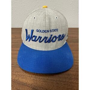 Golden State Warriors Gray Mitchell & Ness snapback hat